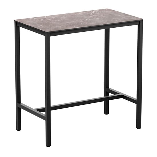 Extro Rectangular Wooden Bar Table In Marble Effect