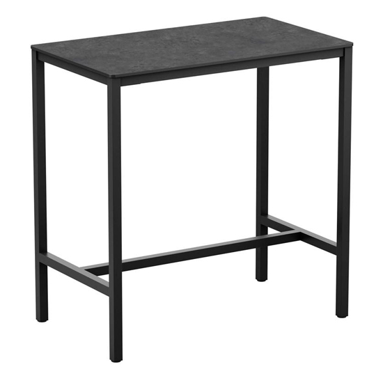 Extro Rectangular Wooden Bar Table In Metallic Anthracite