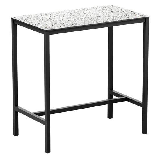 Product photograph of Extro Rectangular Wooden Bar Table In Mixed Terrazzo from Furniture in Fashion