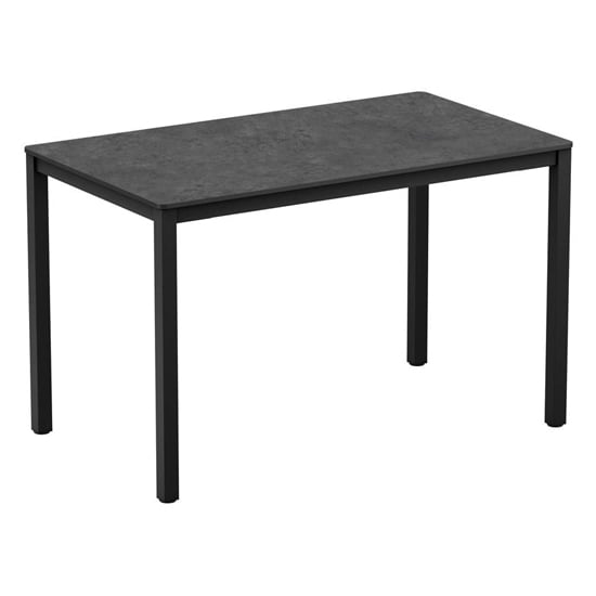 Extro Rectangular Wooden Dining Table In Metallic Anthracite