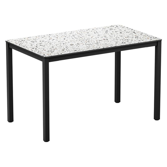 Read more about Extro rectangular wooden dining table in mixed terrazzo