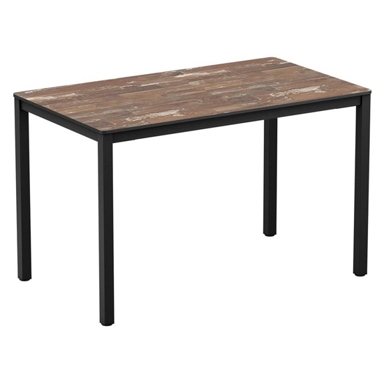 Read more about Extro rectangular wooden dining table in planked vintage wood