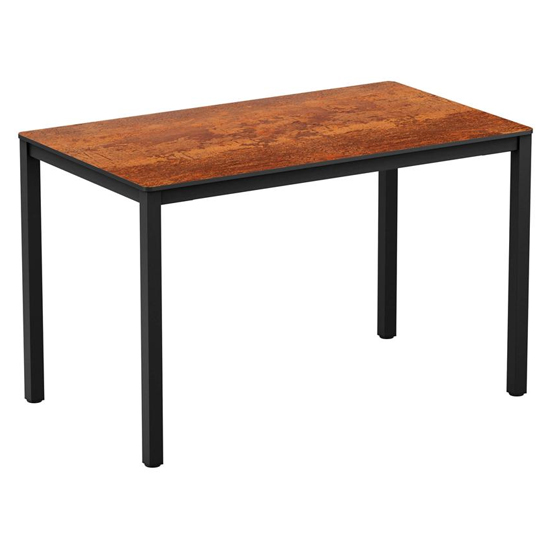 Photo of Extro rectangular wooden dining table in textured copper