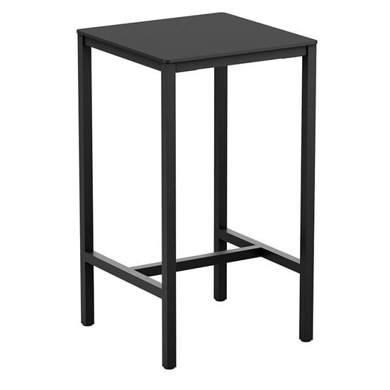 Extro Square 60cm Wooden Bar Table In Black