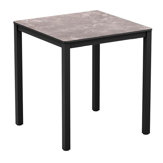 Photo of Extro square 60cm wooden dining table in marble effect