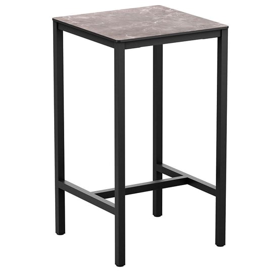Extro Square 69cm Wooden Bar Table In Marble Effect