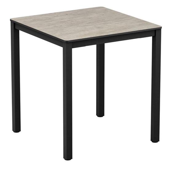 Photo of Extro square 69cm wooden dining table in textured cement