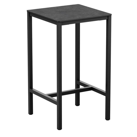 Extro Square 79cm Wooden Bar Table In Metallic Anthracite