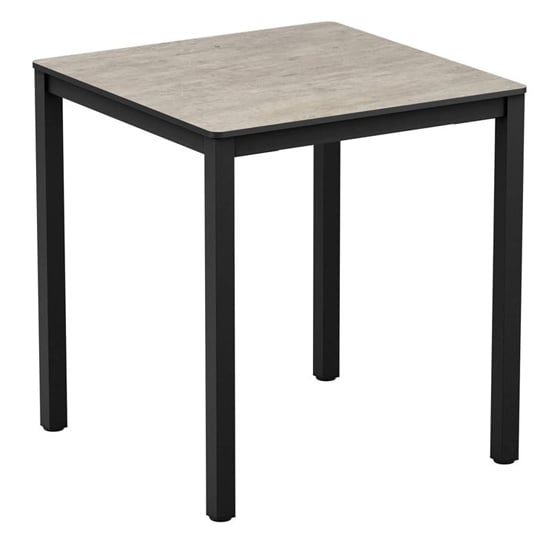 Photo of Extro square 79cm wooden dining table in textured cement