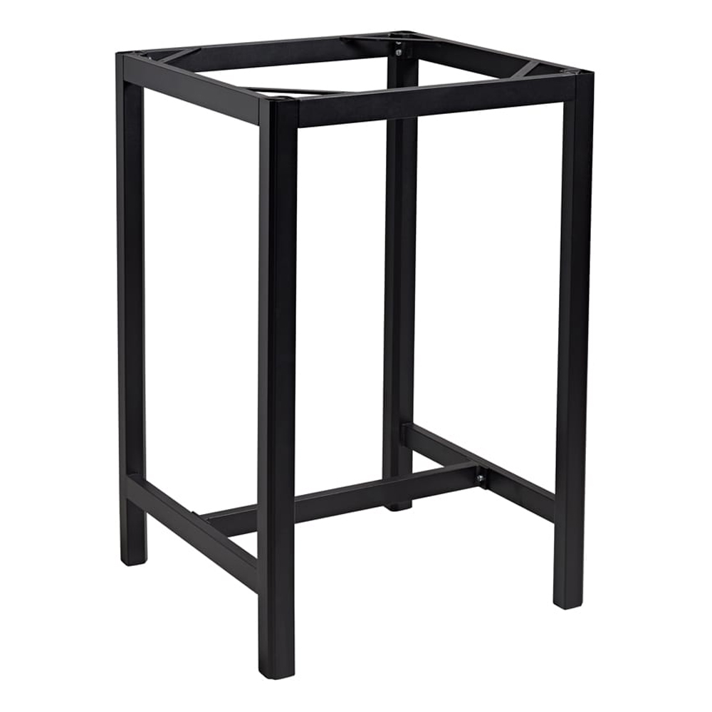 Extro Square Wooden Black Top Bar Table with Steel Base