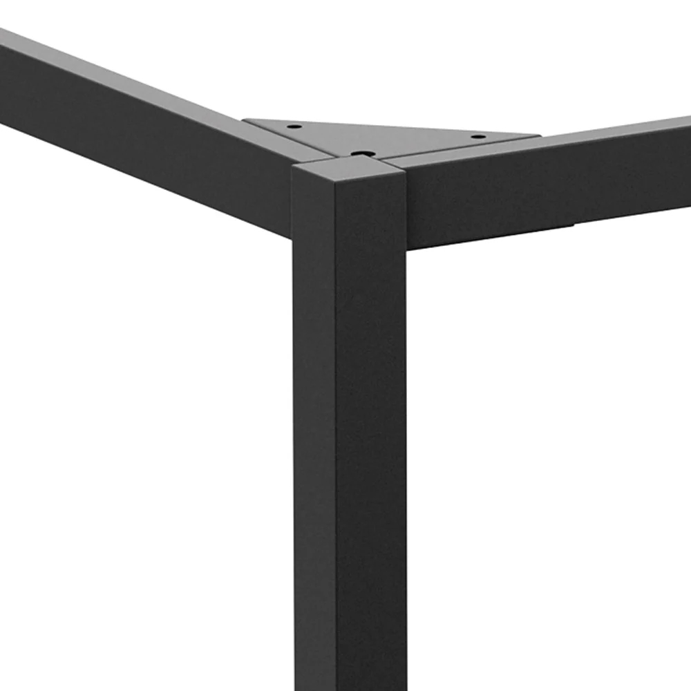 Etax 180cm Wooden Aged Oak Bar Table with Steel Base