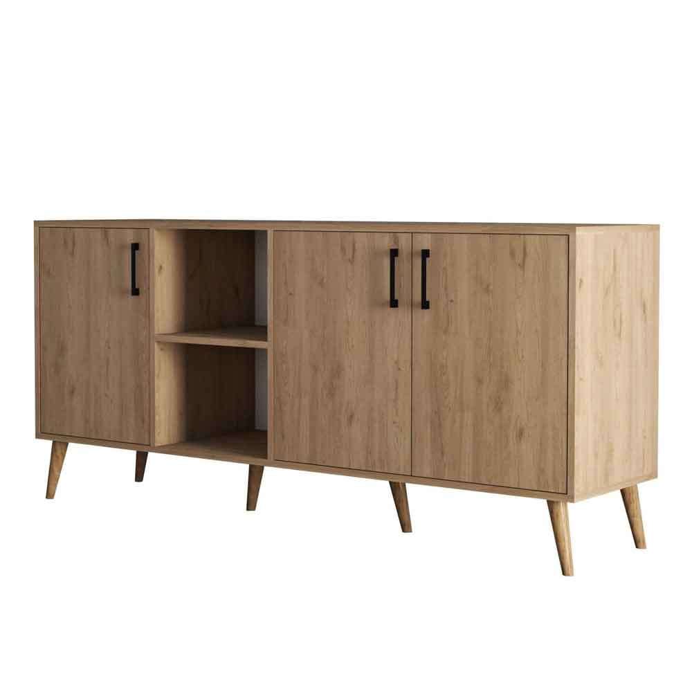 Exxen Wooden Sideboard with 3 Doors in Oak