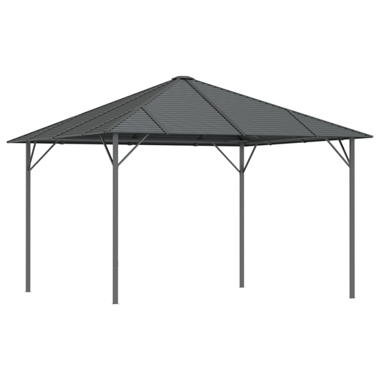 Ezra Fabric 3m x 3m Gazebo With Roof In Anthracite