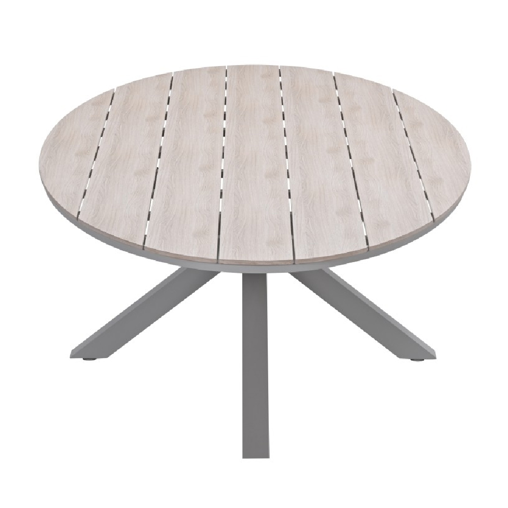 Ezra Large Wooden Oval Garden Dining Table In Taupe