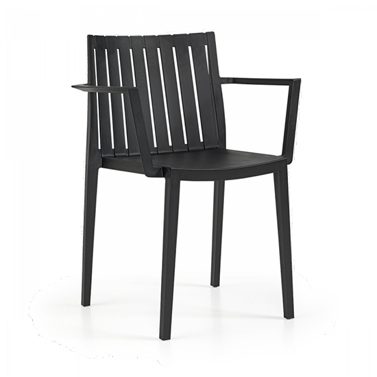 Ezra Polypropylene Arm Chair In Anthracite