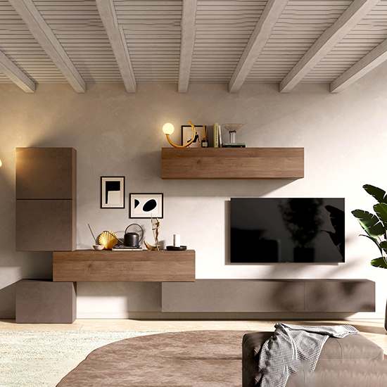 Product photograph of Ezra Wooden Entertainment Unit In Bronze And Mercure from Furniture in Fashion