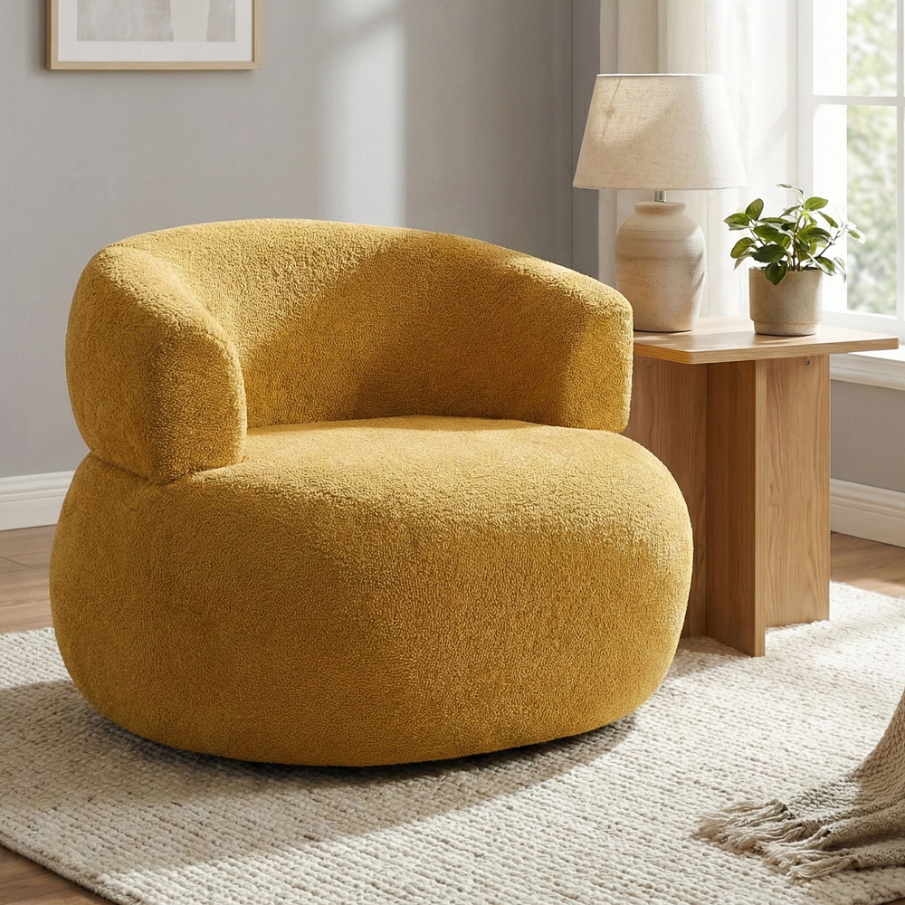 Ezrion Fabric Accent Chair in Mustard