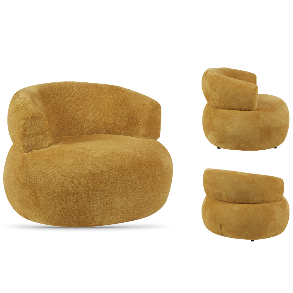 Ezrion Fabric Accent Chair in Mustard