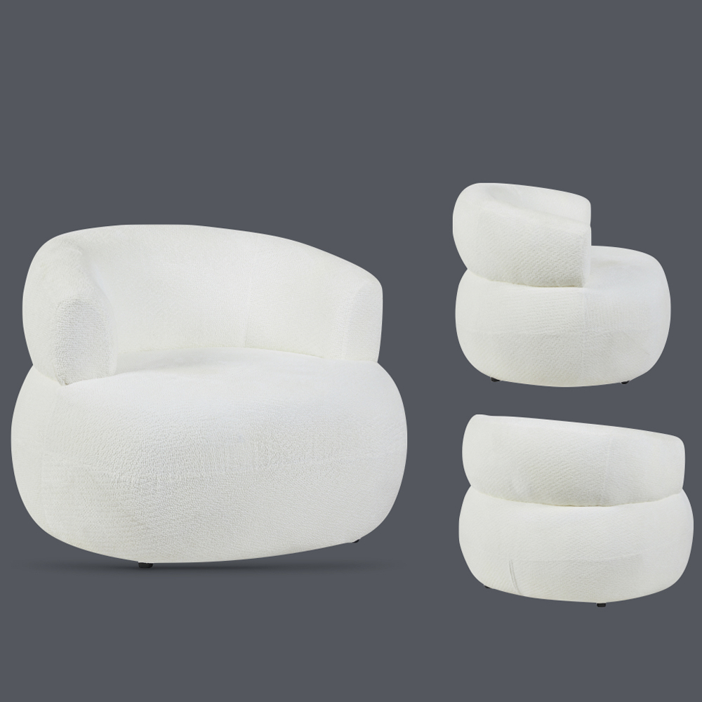 Ezrion Fabric Accent Chair in White