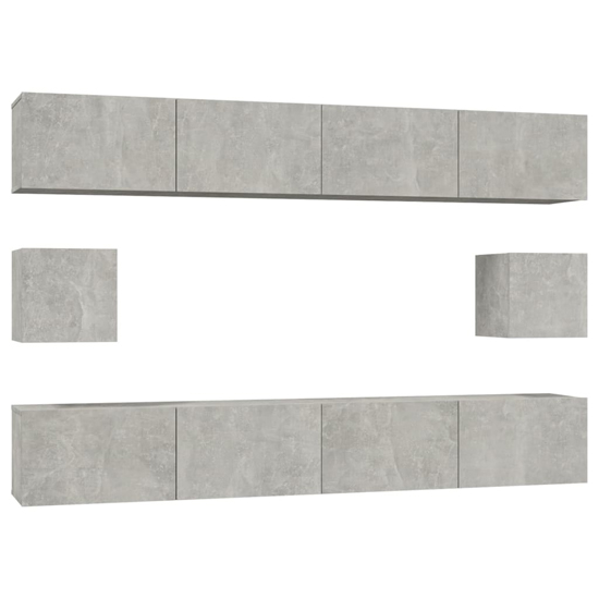 Eztli Wooden Living Room Furniture Set In Concrete Effect
