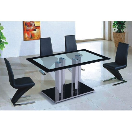 f348 3 black border dining set - Tips To Make Your Rectangular Living Room An Icon of Fashion