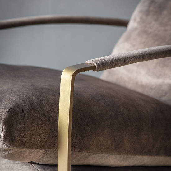 Fabian Velvet Lounge Chaise Chair With Metal Frame In Mineral