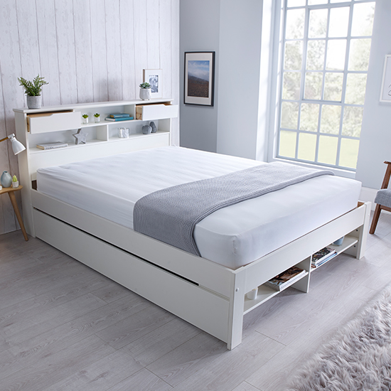 Fabio Wooden Double Bed In White_5