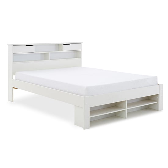 Read more about Fabio wooden king size bed in white