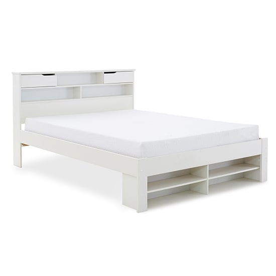 Photo of Fabio wooden king size bed in white