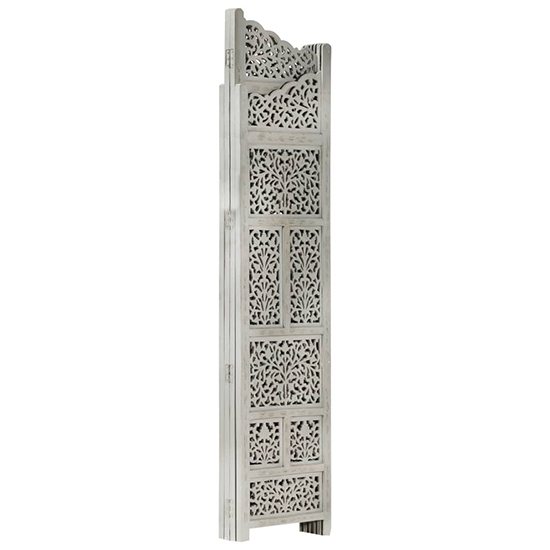 Fabre Mango Wood 4 Panels 160cm x 165cm Room Divider In Grey_4
