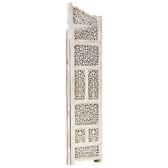 Fabre Mango Wood 4 Panels 160cm x 165cm Room Divider In White