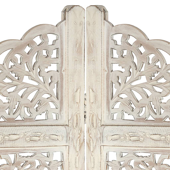 Fabre Mango Wood 4 Panels 160cm x 165cm Room Divider In White