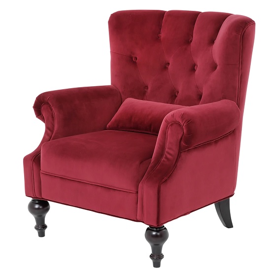 Fabrizio Bedroom Chair In Red Velvet With Dark Legs | Furniture in Fashion