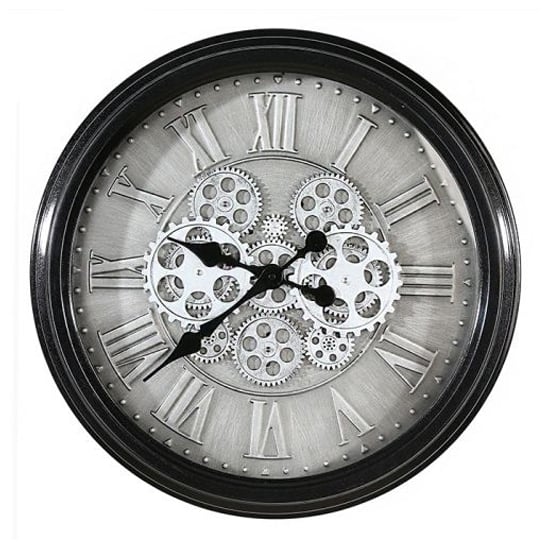 Read more about Factona glass wall clock with anthracite and silver metal frame