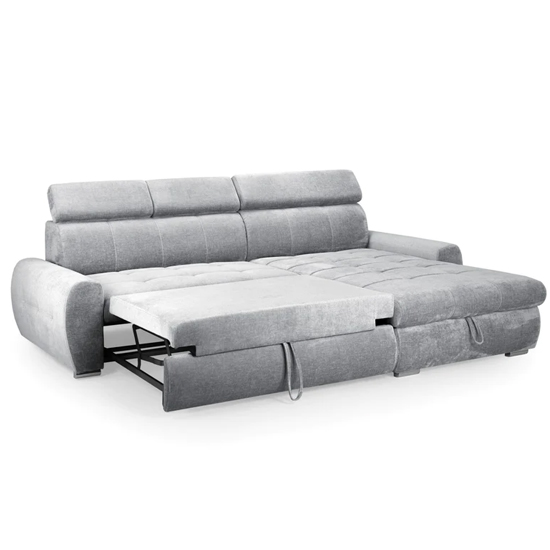 Faenza Universal Velvet Corner Sofabed In Grey_4