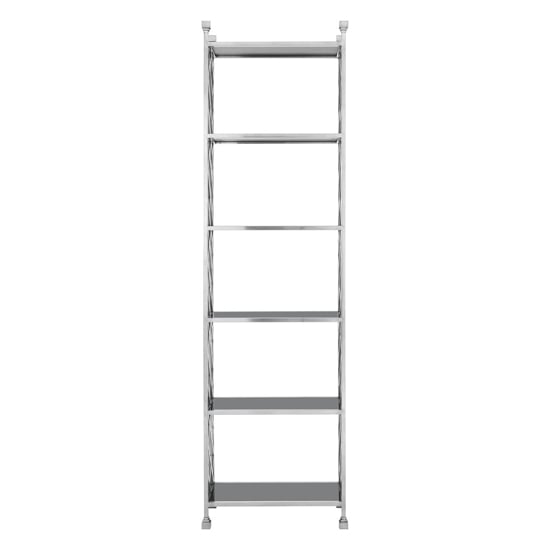 Fafnir Brick Design Black Glass Bookshelf With Silver Frame