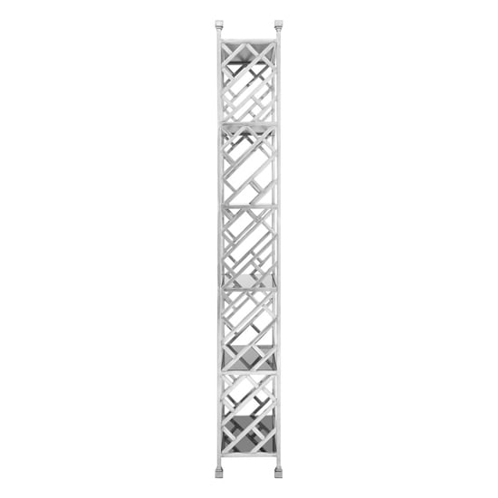 Fafnir Brick Design Black Glass Bookshelf With Silver Frame