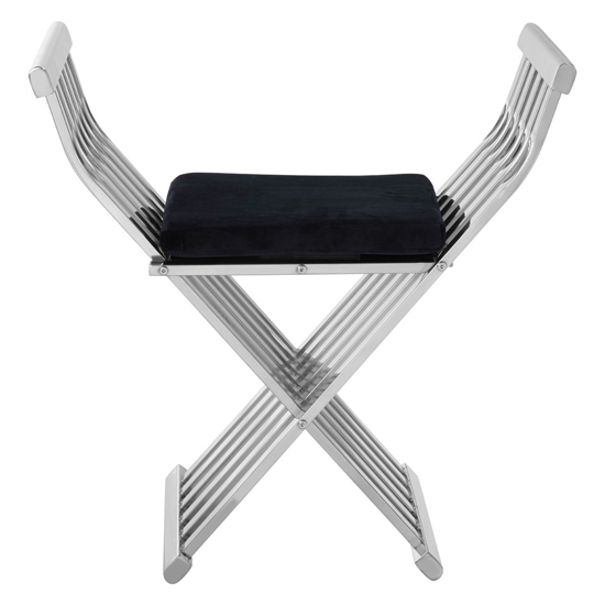 Fafnir Cross Design Occasional Chair With Black Seat In Silver_2