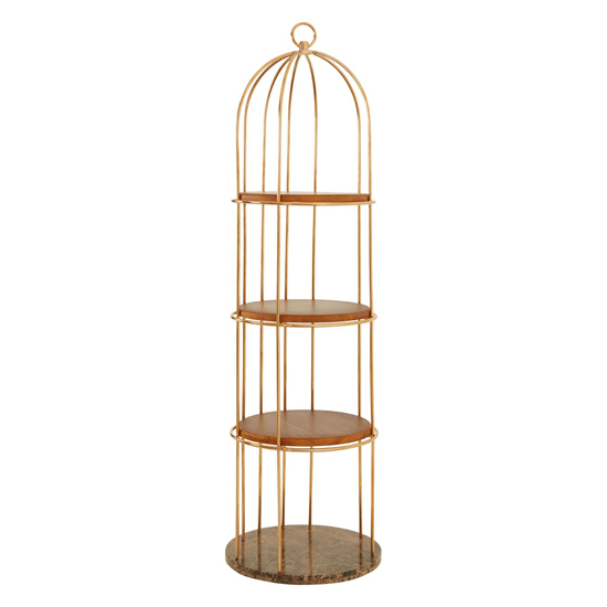 Read more about Fafnir large cage design bookshelf with rose gold frame