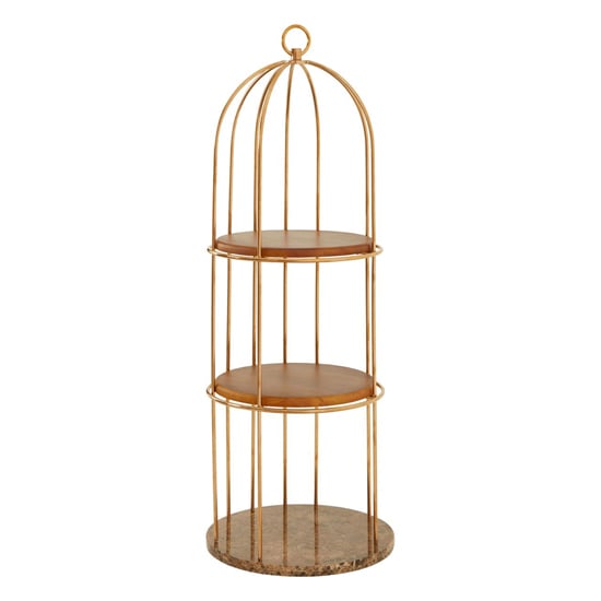 Read more about Fafnir small cage design bookshelf with rose gold frame