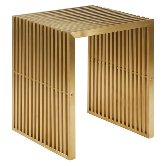 Fafnir Square Edged Stainless Steel Side Table In Gold_1