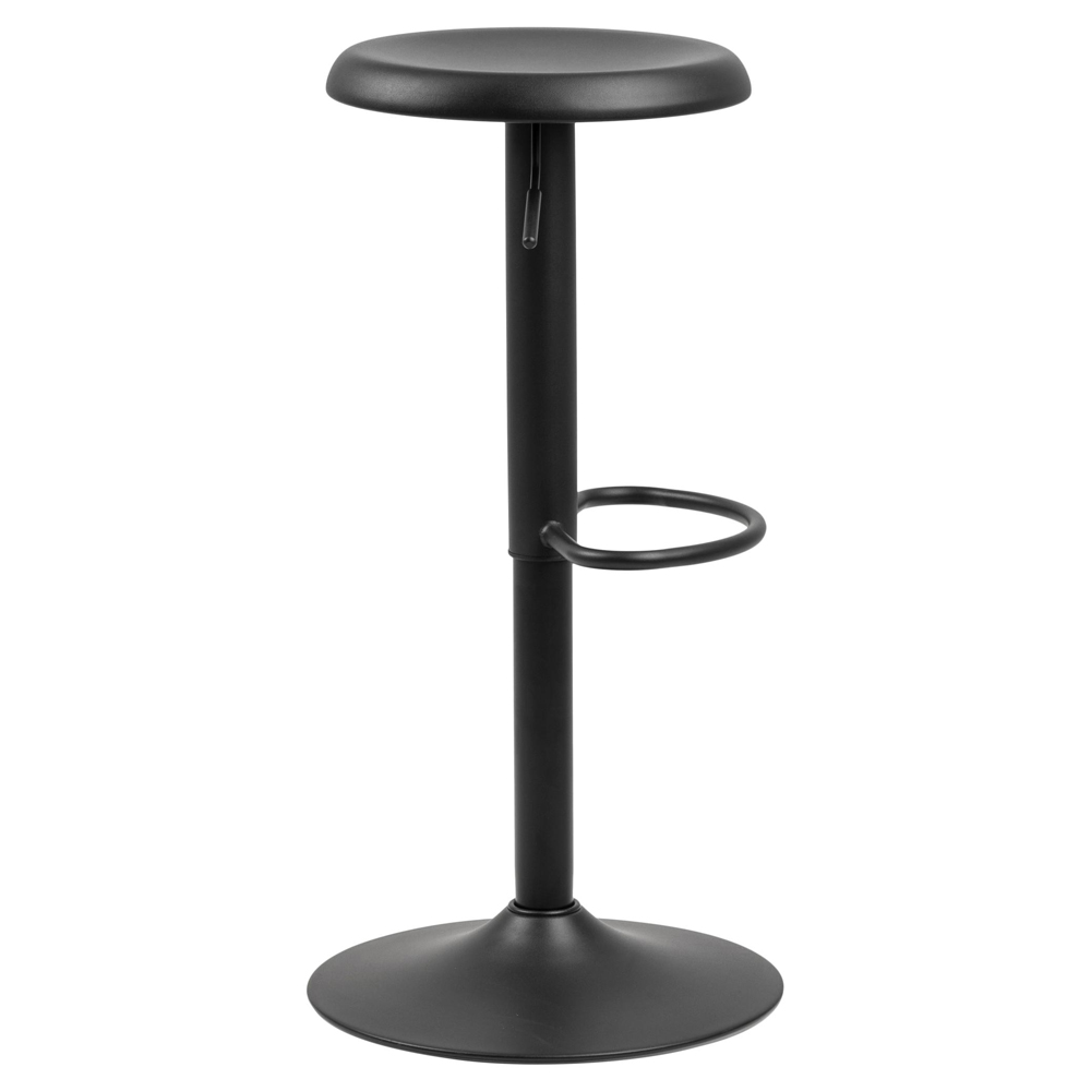 Faille Matt Black Metal Bar Stools In Pair