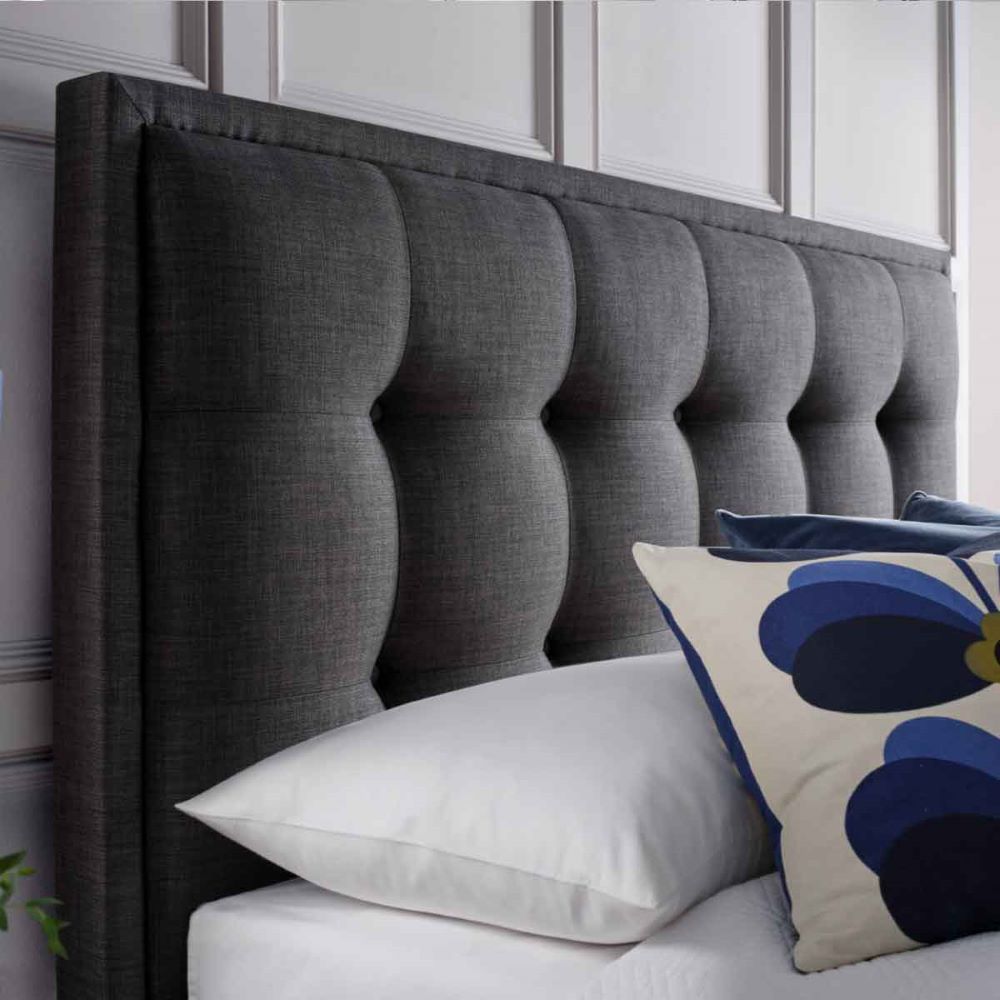 Fairfax Fabric Ottoman Storage Double Bed In Pendle Slate