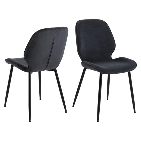 Product photograph of Fairfield Anthracite Fabric Dining Chairs In Pair from Furniture in Fashion