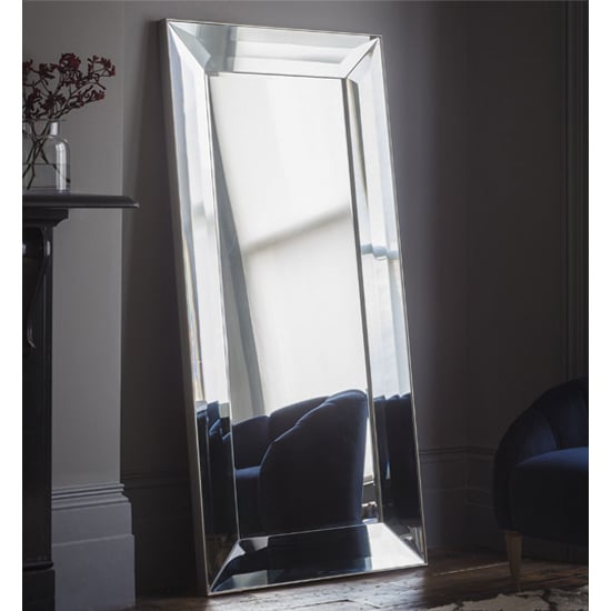 Product photograph of Fairfield Bevelled Leaner Floor Mirror In Silver from Furniture in Fashion
