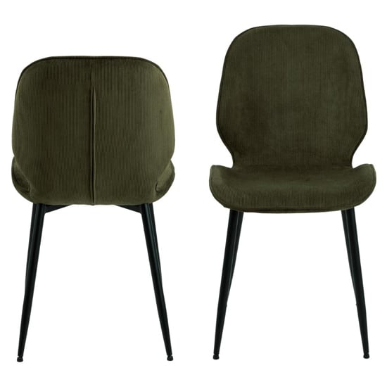 Fairfield Olive Green Fabric Dining Chairs In Pair_2