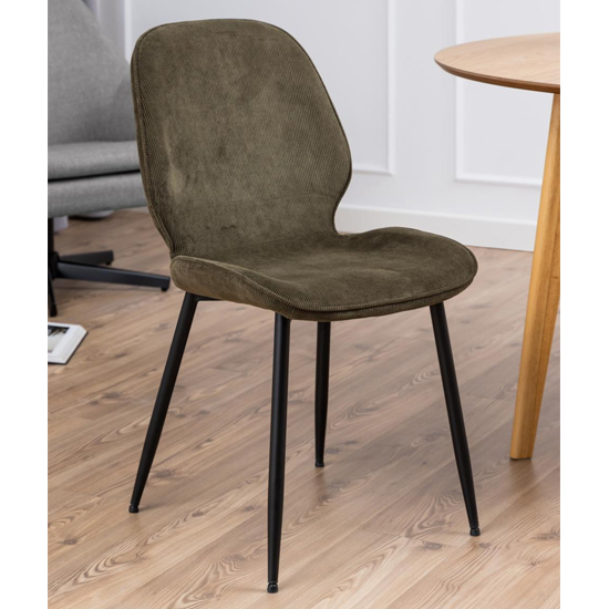 Fairfield Olive Green Fabric Dining Chairs In Pair_4