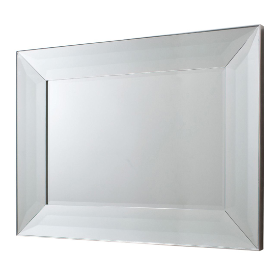 Fairfield Rectangular Bevelled Wall Mirror In Silver Furniture in Fashion