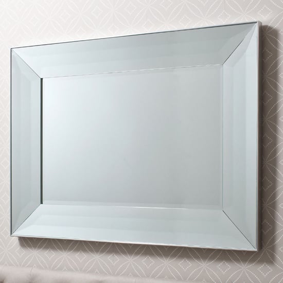 Product photograph of Fairfield Rectangular Bevelled Wall Mirror In Silver from Furniture in Fashion