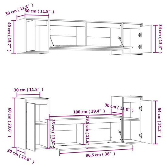 Falan Solid Pinewood Entertainment Unit In White